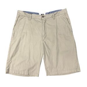 Joseph Abboud Shorts Mens 36 Beige Cotton Flat Front Mid Rise Golf Chino Walking